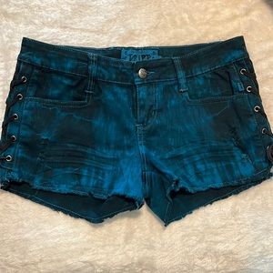 Tripp side lace up shorts (Teal)